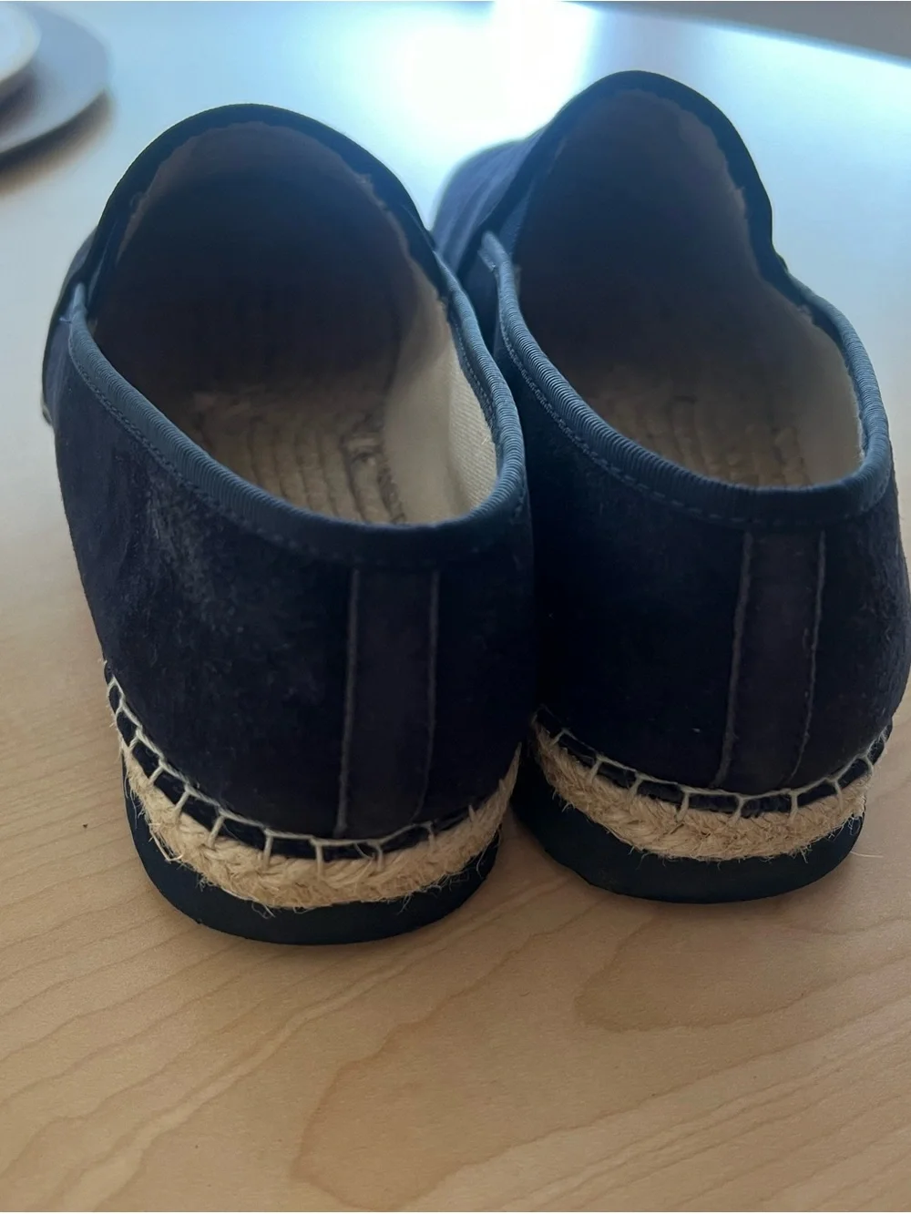 Michael Kors Hastings size8 Navy Suede Espadrille Slip-Ons with Natural Jute Toe
